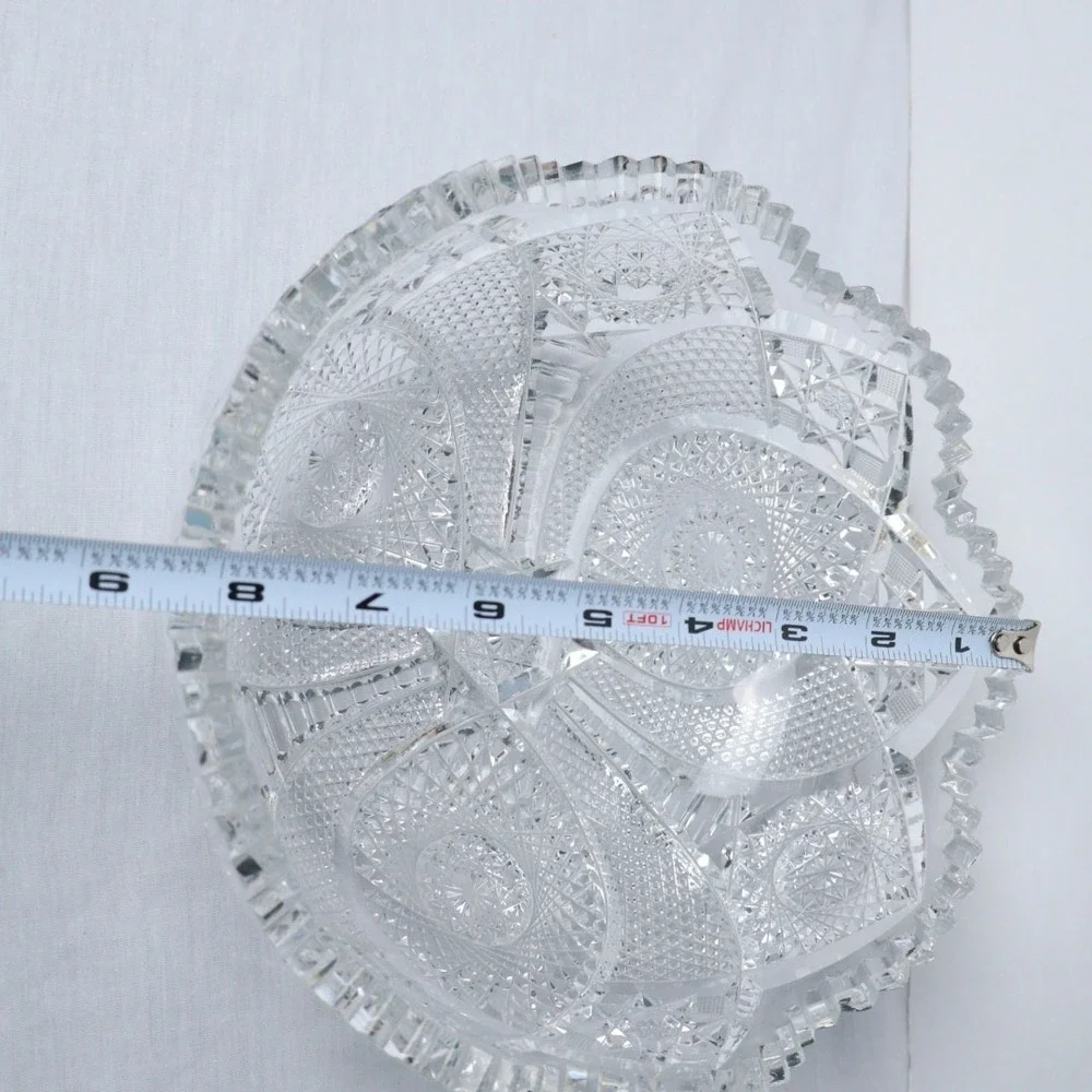 Antique American Brilliant Period Cut Glass Bowl 9